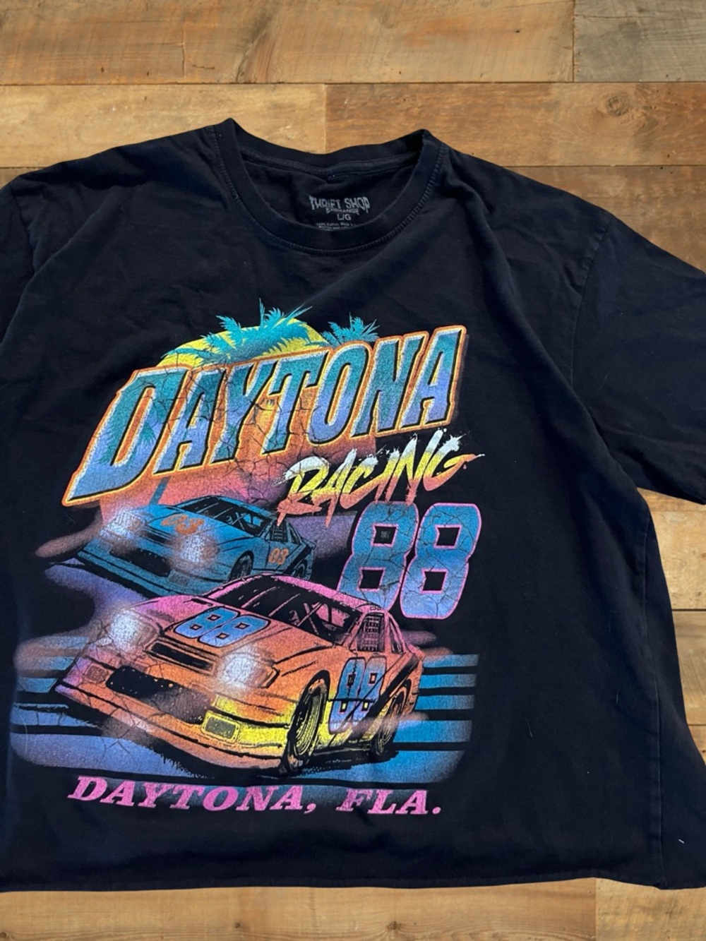 Vintage Cropped Daytona T-shirt Tagged Large - Picture 5 of 6